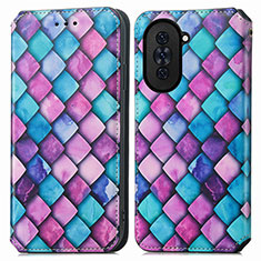 Funda de Cuero Cartera con Soporte Patron de Moda Carcasa S02D para Huawei Nova 10 Pro Morado