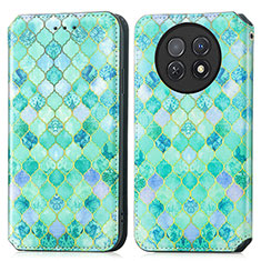 Funda de Cuero Cartera con Soporte Patron de Moda Carcasa S02D para Huawei Nova Y91 Verde