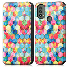 Funda de Cuero Cartera con Soporte Patron de Moda Carcasa S02D para Motorola Moto E40 Multicolor