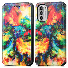 Funda de Cuero Cartera con Soporte Patron de Moda Carcasa S02D para Motorola Moto Edge (2022) 5G Multicolor