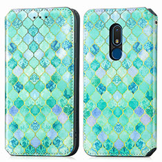 Funda de Cuero Cartera con Soporte Patron de Moda Carcasa S02D para Nokia C3 Verde