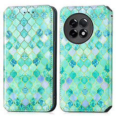 Funda de Cuero Cartera con Soporte Patron de Moda Carcasa S02D para OnePlus 11R 5G Verde