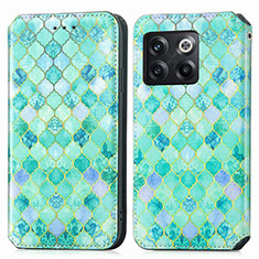 Funda de Cuero Cartera con Soporte Patron de Moda Carcasa S02D para OnePlus Ace Pro 5G Verde