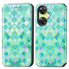 Funda de Cuero Cartera con Soporte Patron de Moda Carcasa S02D para OnePlus Nord N30 5G Verde