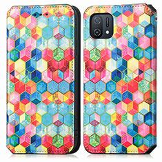 Funda de Cuero Cartera con Soporte Patron de Moda Carcasa S02D para Oppo A16K Multicolor