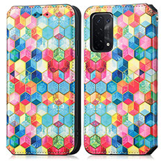 Funda de Cuero Cartera con Soporte Patron de Moda Carcasa S02D para Oppo A54 5G Multicolor