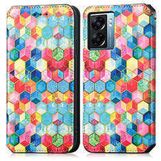 Funda de Cuero Cartera con Soporte Patron de Moda Carcasa S02D para Oppo A56S 5G Multicolor