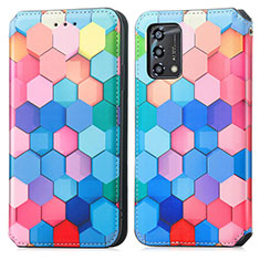 Funda de Cuero Cartera con Soporte Patron de Moda Carcasa S02D para Oppo A74 4G Vistoso