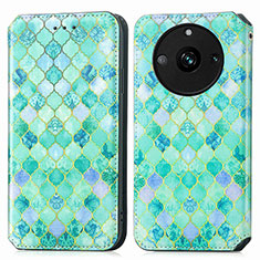 Funda de Cuero Cartera con Soporte Patron de Moda Carcasa S02D para Realme 11 Pro 5G Verde