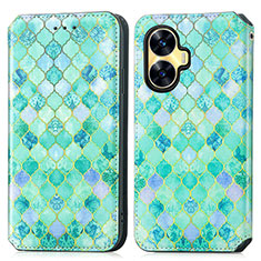 Funda de Cuero Cartera con Soporte Patron de Moda Carcasa S02D para Realme C55 Verde