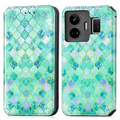 Funda de Cuero Cartera con Soporte Patron de Moda Carcasa S02D para Realme GT Neo6 5G Verde