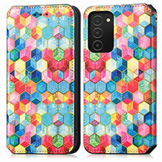 Funda de Cuero Cartera con Soporte Patron de Moda Carcasa S02D para Samsung Galaxy A02s Multicolor