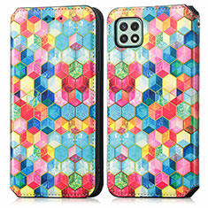 Funda de Cuero Cartera con Soporte Patron de Moda Carcasa S02D para Samsung Galaxy A22s 5G Multicolor