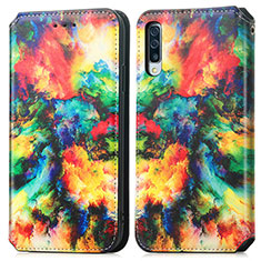 Funda de Cuero Cartera con Soporte Patron de Moda Carcasa S02D para Samsung Galaxy A30S Multicolor