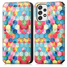 Funda de Cuero Cartera con Soporte Patron de Moda Carcasa S02D para Samsung Galaxy A33 5G Multicolor