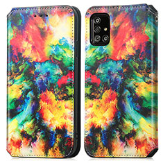 Funda de Cuero Cartera con Soporte Patron de Moda Carcasa S02D para Samsung Galaxy A51 5G Multicolor