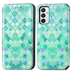 Funda de Cuero Cartera con Soporte Patron de Moda Carcasa S02D para Samsung Galaxy M23 5G Verde