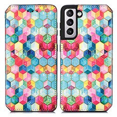 Funda de Cuero Cartera con Soporte Patron de Moda Carcasa S02D para Samsung Galaxy S21 Plus 5G Vistoso