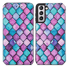 Funda de Cuero Cartera con Soporte Patron de Moda Carcasa S02D para Samsung Galaxy S22 Plus 5G Morado