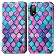 Funda de Cuero Cartera con Soporte Patron de Moda Carcasa S02D para Sony Xperia Ace II Morado