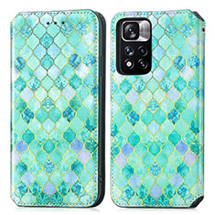 Funda de Cuero Cartera con Soporte Patron de Moda Carcasa S02D para Xiaomi Mi 11i 5G (2022) Verde