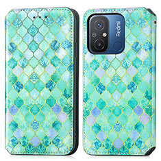 Funda de Cuero Cartera con Soporte Patron de Moda Carcasa S02D para Xiaomi Poco C55 Verde