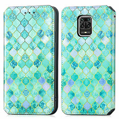 Funda de Cuero Cartera con Soporte Patron de Moda Carcasa S02D para Xiaomi Poco M2 Pro Verde