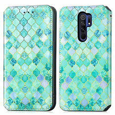 Funda de Cuero Cartera con Soporte Patron de Moda Carcasa S02D para Xiaomi Poco M2 Verde