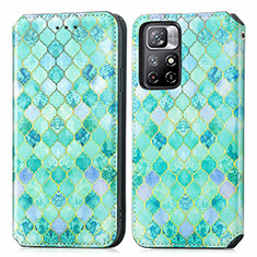 Funda de Cuero Cartera con Soporte Patron de Moda Carcasa S02D para Xiaomi Redmi Note 11 5G Verde