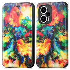 Funda de Cuero Cartera con Soporte Patron de Moda Carcasa S02D para Xiaomi Redmi Note 12 Turbo 5G Multicolor