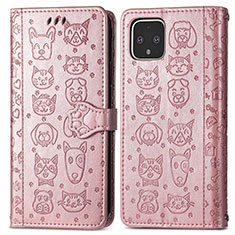 Funda de Cuero Cartera con Soporte Patron de Moda Carcasa S03D para Google Pixel 4 Oro Rosa