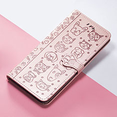 Funda de Cuero Cartera con Soporte Patron de Moda Carcasa S03D para Google Pixel 4a 5G Oro Rosa