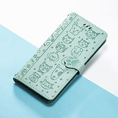 Funda de Cuero Cartera con Soporte Patron de Moda Carcasa S03D para Google Pixel 4a 5G Verde