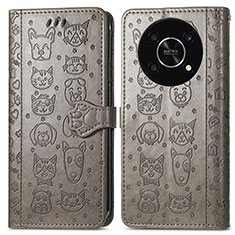 Funda de Cuero Cartera con Soporte Patron de Moda Carcasa S03D para Huawei Enjoy 50 Pro Gris