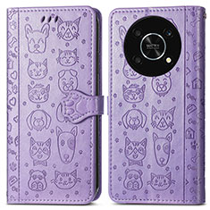 Funda de Cuero Cartera con Soporte Patron de Moda Carcasa S03D para Huawei Enjoy 50 Pro Morado