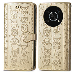 Funda de Cuero Cartera con Soporte Patron de Moda Carcasa S03D para Huawei Enjoy 50 Pro Oro