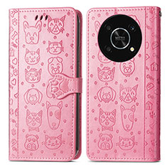 Funda de Cuero Cartera con Soporte Patron de Moda Carcasa S03D para Huawei Enjoy 50 Pro Rosa