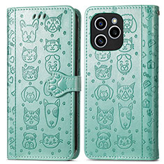 Funda de Cuero Cartera con Soporte Patron de Moda Carcasa S03D para Huawei Honor 60 SE 5G Verde