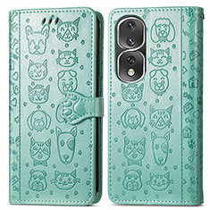 Funda de Cuero Cartera con Soporte Patron de Moda Carcasa S03D para Huawei Honor 80 Pro 5G Verde