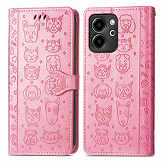 Funda de Cuero Cartera con Soporte Patron de Moda Carcasa S03D para Huawei Honor 80 SE 5G Rosa