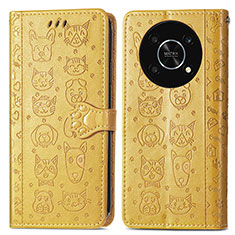 Funda de Cuero Cartera con Soporte Patron de Moda Carcasa S03D para Huawei Honor Magic4 Lite 5G Amarillo