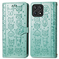 Funda de Cuero Cartera con Soporte Patron de Moda Carcasa S03D para Huawei Honor X30i Verde