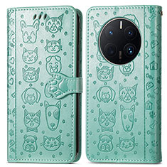 Funda de Cuero Cartera con Soporte Patron de Moda Carcasa S03D para Huawei Mate 50 Pro Verde