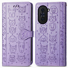 Funda de Cuero Cartera con Soporte Patron de Moda Carcasa S03D para Huawei Nova 10 Pro Morado