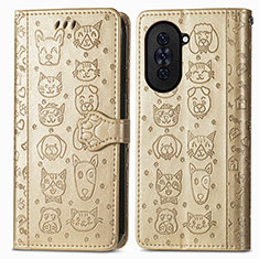 Funda de Cuero Cartera con Soporte Patron de Moda Carcasa S03D para Huawei Nova 10 Pro Oro