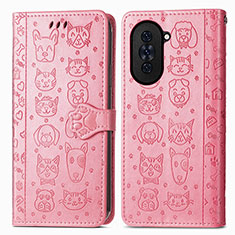 Funda de Cuero Cartera con Soporte Patron de Moda Carcasa S03D para Huawei Nova 10 Pro Rosa