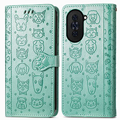 Funda de Cuero Cartera con Soporte Patron de Moda Carcasa S03D para Huawei Nova 10 Pro Verde