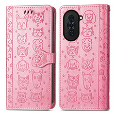 Funda de Cuero Cartera con Soporte Patron de Moda Carcasa S03D para Huawei Nova 10 Rosa