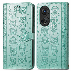 Funda de Cuero Cartera con Soporte Patron de Moda Carcasa S03D para Huawei Nova 9 Pro Verde