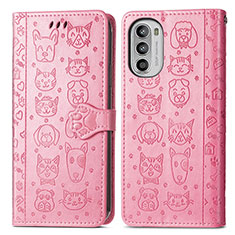 Funda de Cuero Cartera con Soporte Patron de Moda Carcasa S03D para Motorola Moto Edge (2022) 5G Rosa